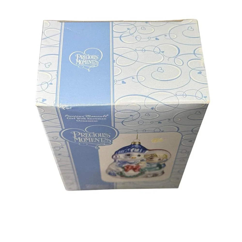 Precious Moments Blown Glass Ornament – Girl With Snowman‎ BRANDNEW!
